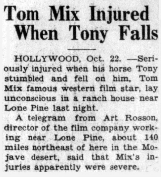 tom mix injured